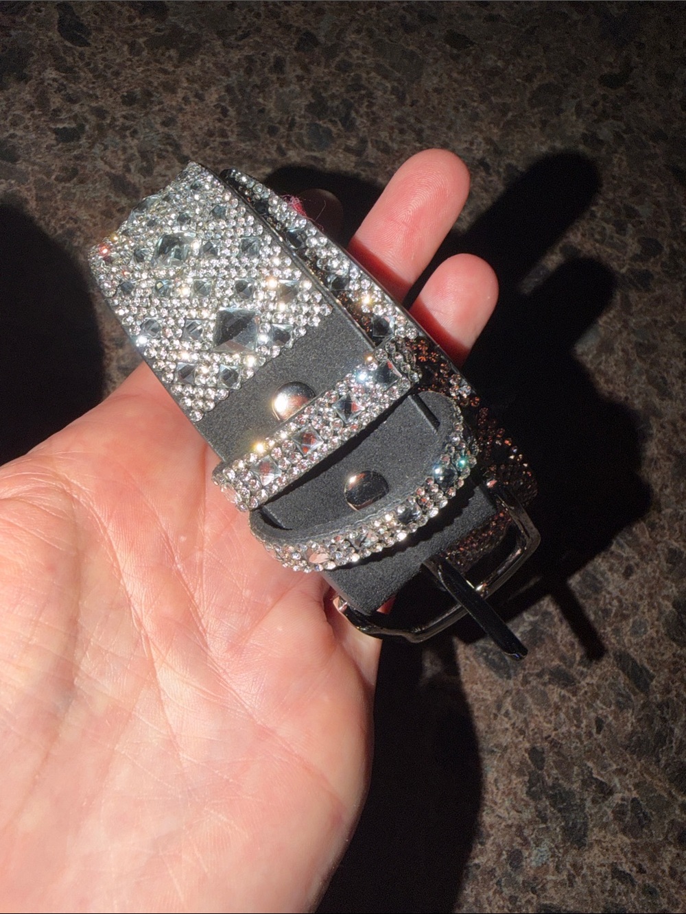 Jacqueline Kent Crystal-Embellished Black Women's Belt with matching cuff - Picture 3 of 6